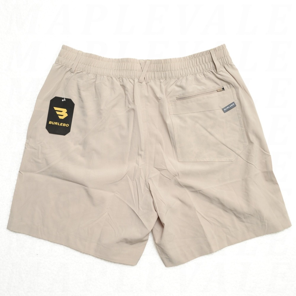 Burlebo Everyday Short Men's Large 34/36 Beige 7" Inseam Cowboy Pocket Print NWT